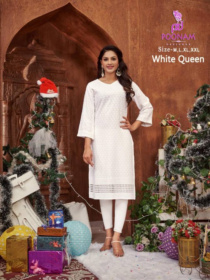 Poonam White Queen Festive Wear Wholesale Designer Kurtis
